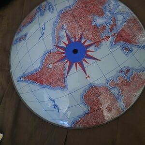 Vintage Style World Map Shade For Light Art